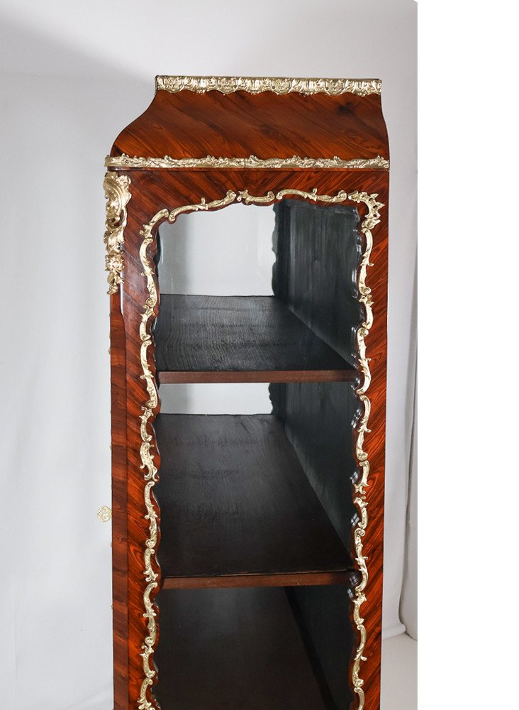  Napoleon III Period Violet Wood Showcase -photo-6