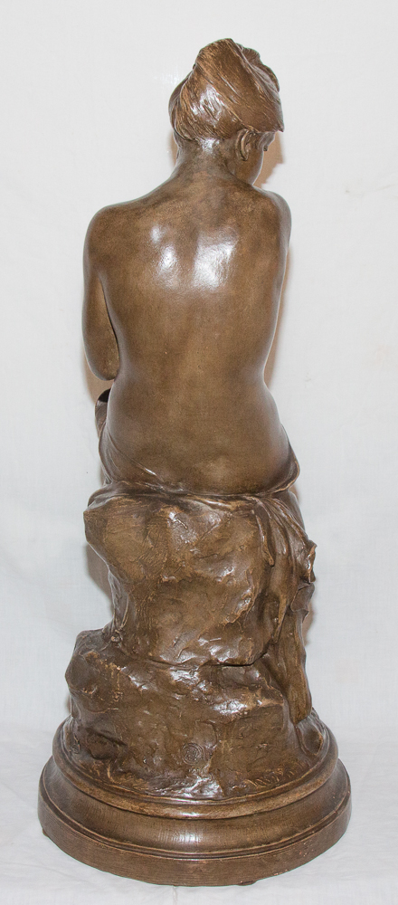 Sculpture En Terre Cuite "la Baigneuse" Signée Delaroche 1797-1856-photo-2