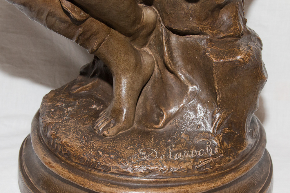 Sculpture En Terre Cuite "la Baigneuse" Signée Delaroche 1797-1856-photo-5