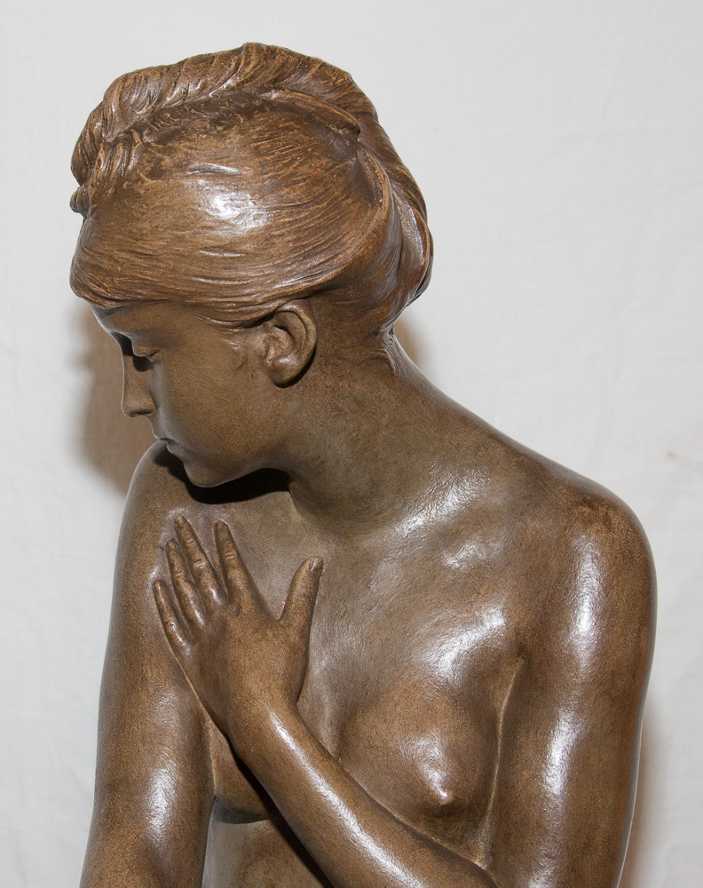 Terracotta Sculpture "bather" Signed Delaroche 1797-1856-photo-7
