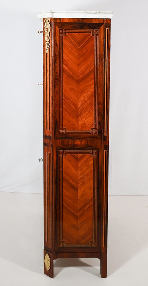 Chiffonier Secretary In Marquetry Louis XVI Period -photo-4