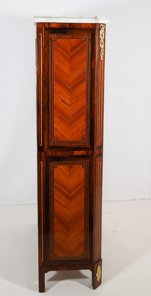 Chiffonier Secretary In Marquetry Louis XVI Period -photo-5