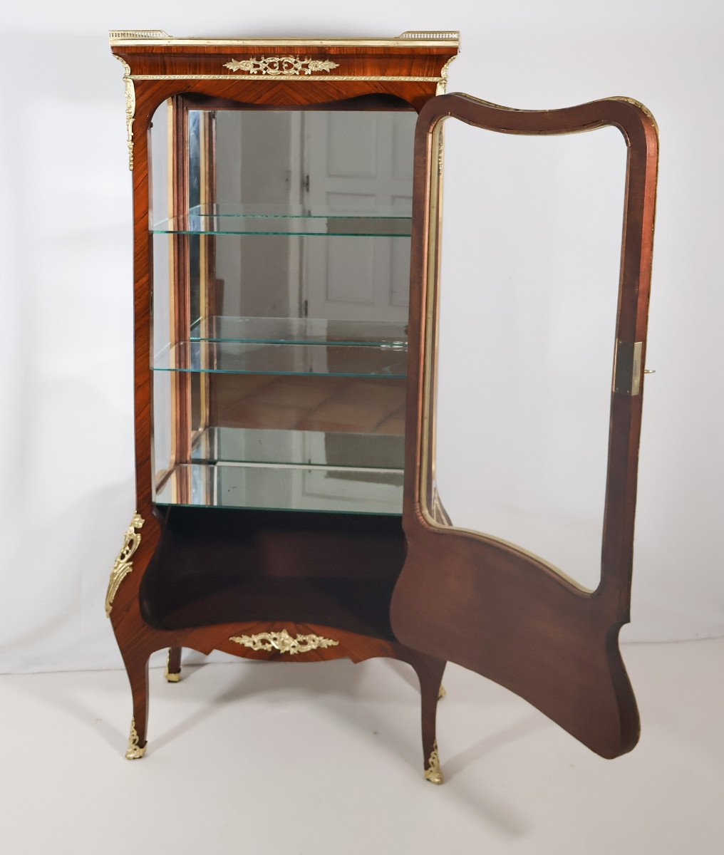 Vitrine En Marqueterie De Palissandre époque Napoléon III-photo-4
