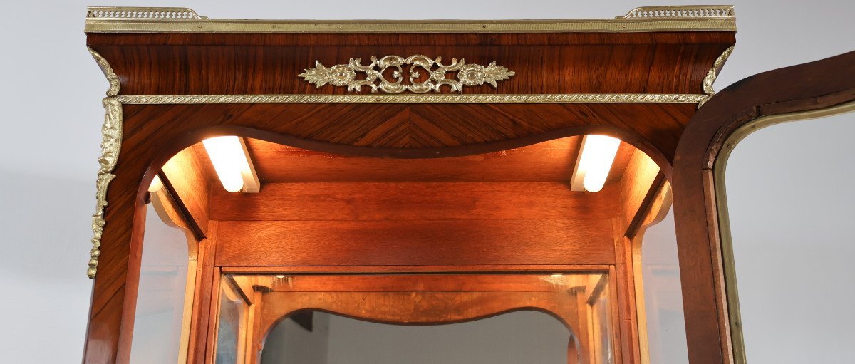 Vitrine En Marqueterie De Palissandre époque Napoléon III-photo-1