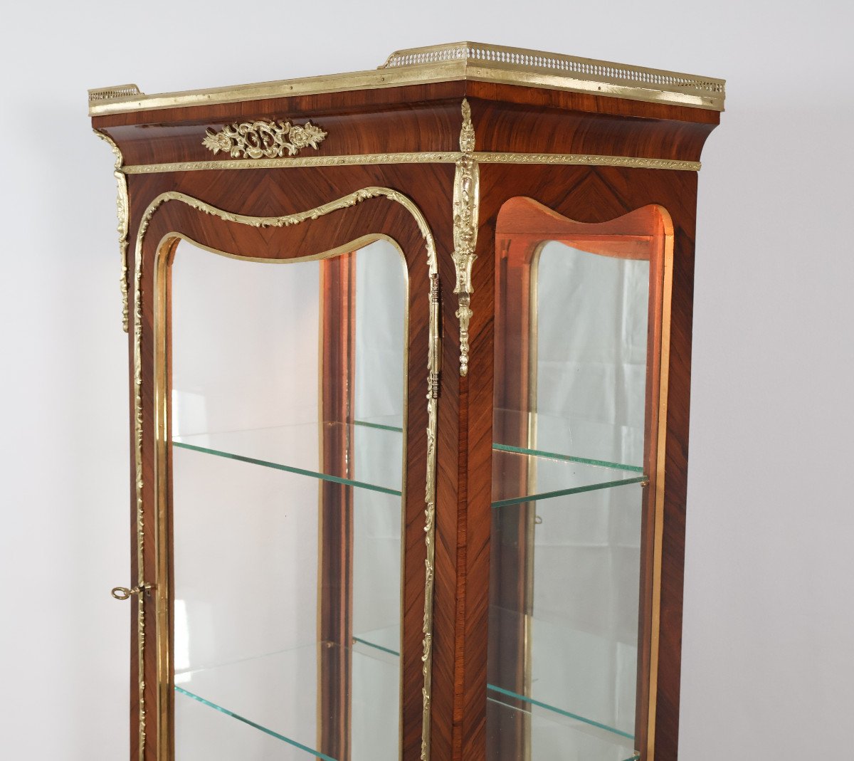 Vitrine En Marqueterie De Palissandre époque Napoléon III-photo-8