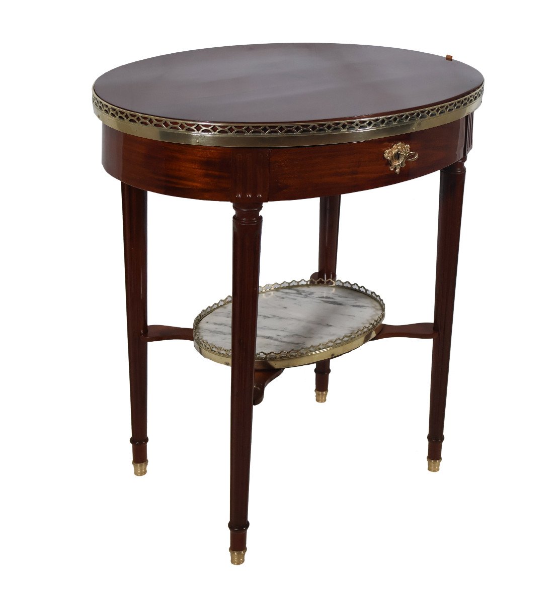 Louis XVI Mahogany Bouillotte Table -photo-2
