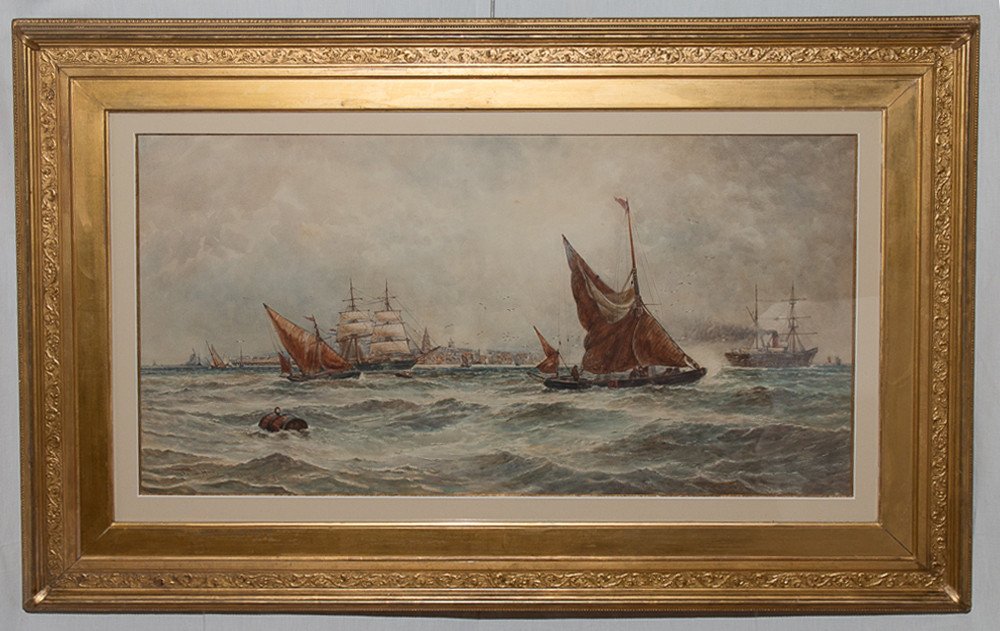 Aquarelle Marine Anglaise Signée TB Hardy 1889