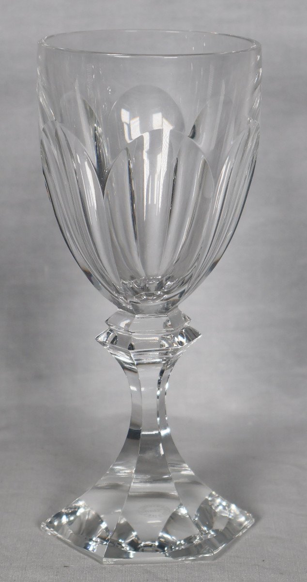 Set Of 13 Saint Louis White Wine Glasses Chambord Model-photo-2