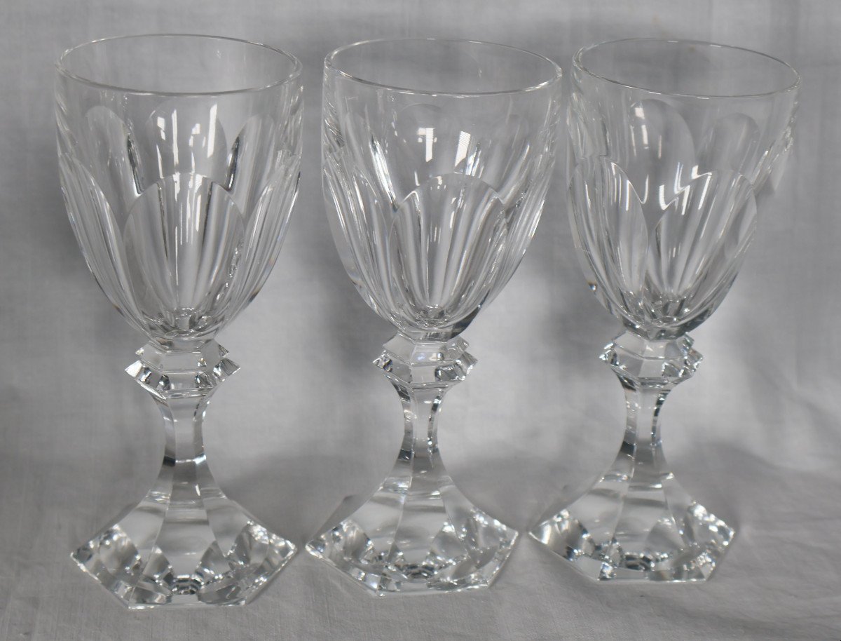 Set Of 13 Saint Louis White Wine Glasses Chambord Model-photo-3