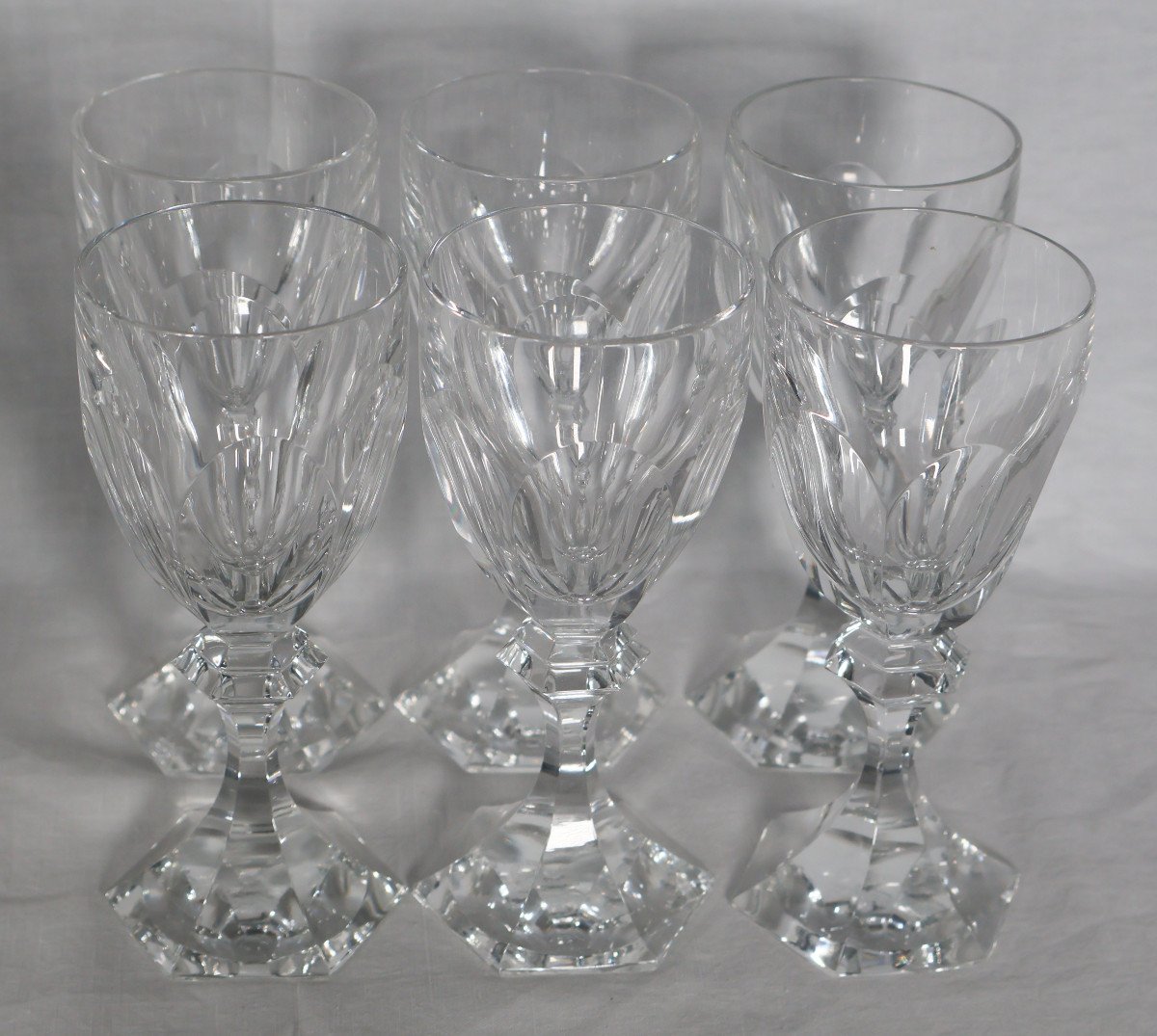 Set Of 13 Saint Louis White Wine Glasses Chambord Model-photo-3