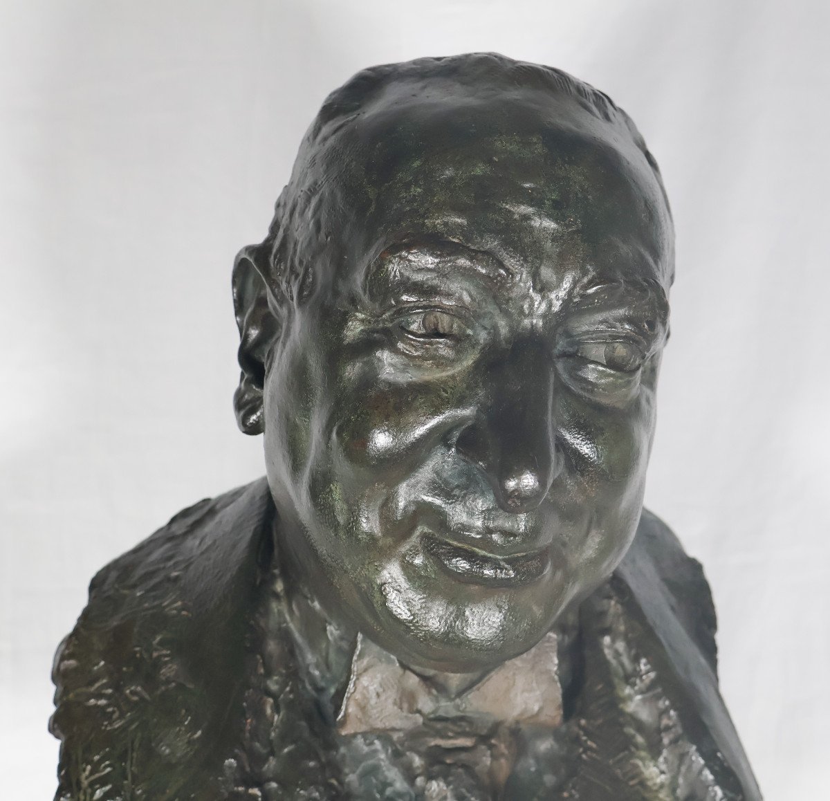 Buste D’homme En Bronze  Signé Du Fondeur Alexis Rudier -photo-2
