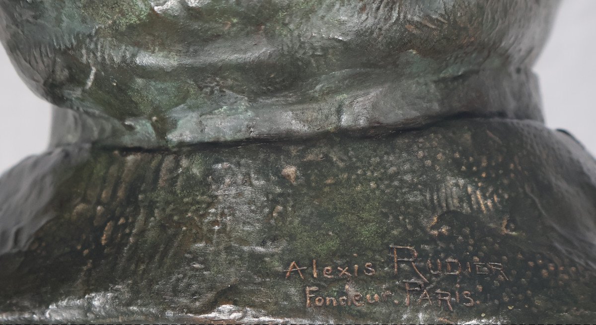 Buste D’homme En Bronze  Signé Du Fondeur Alexis Rudier -photo-6