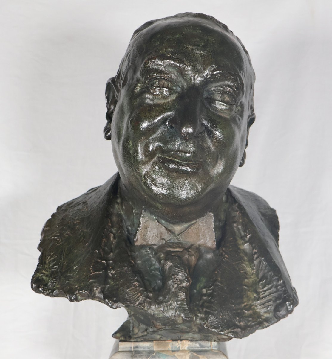 Buste D’homme En Bronze  Signé Du Fondeur Alexis Rudier -photo-7