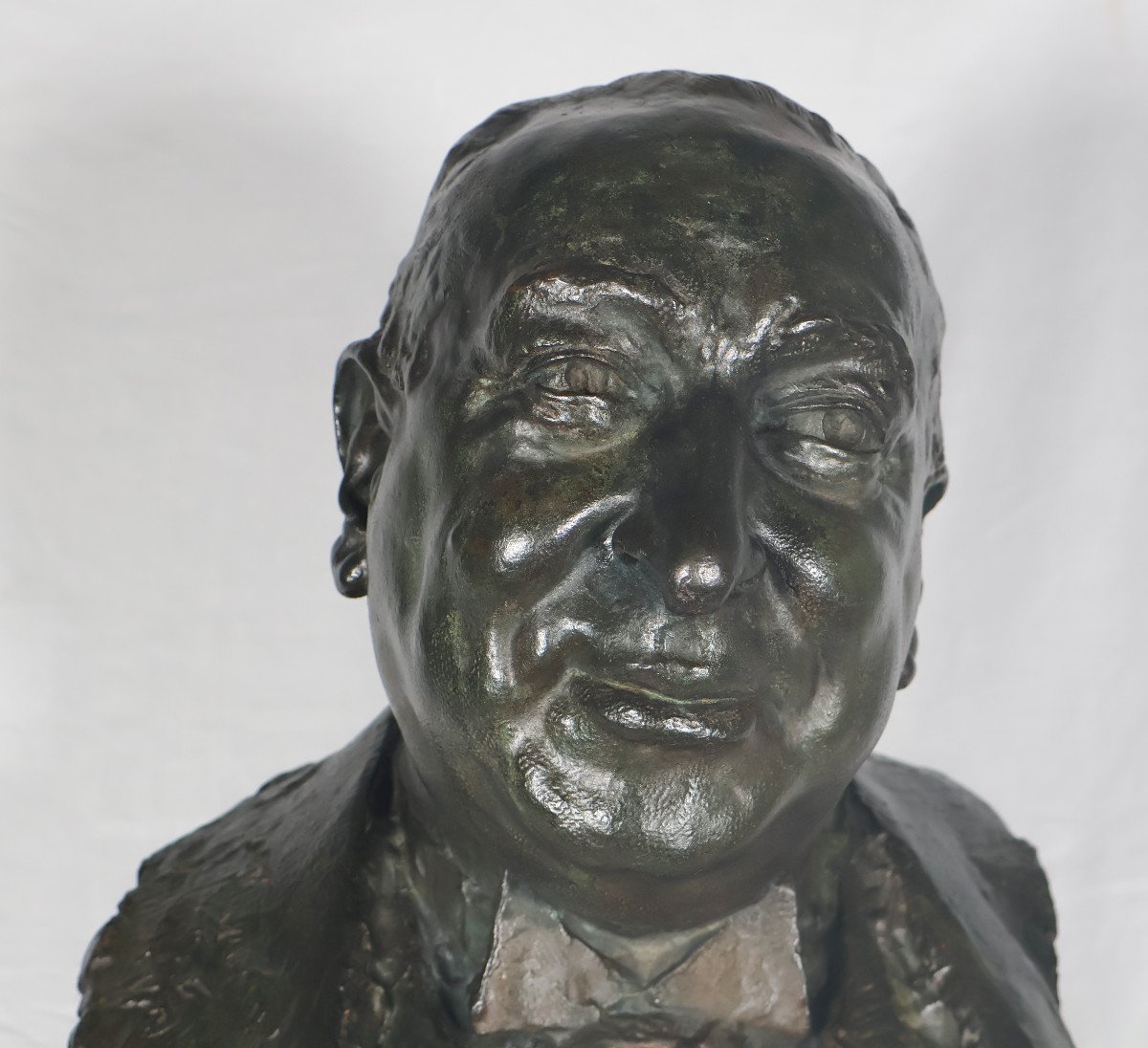 Buste D’homme En Bronze  Signé Du Fondeur Alexis Rudier -photo-8