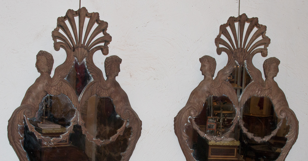 Great Wall Pair Of Mahogany Italy Circa 1850-photo-2