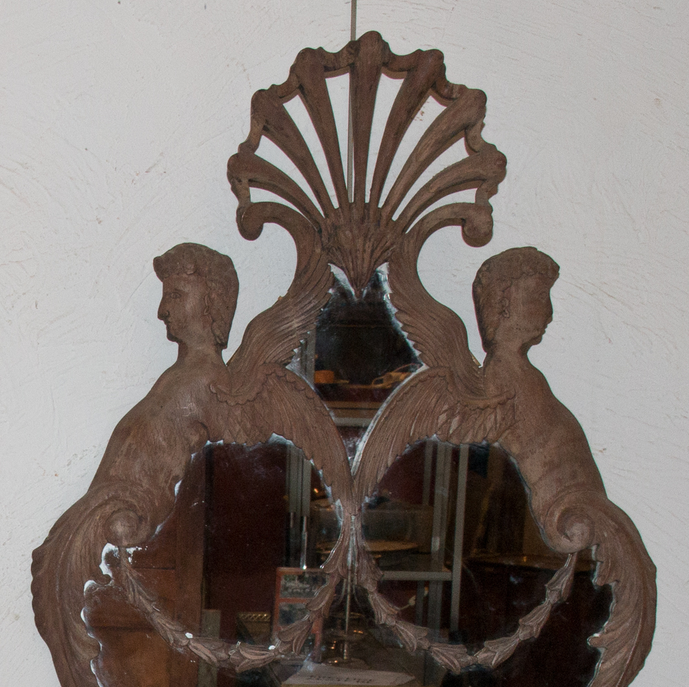 Grande Paire d'Appliques à Miroir En Acajou Italie Circa 1850-photo-7