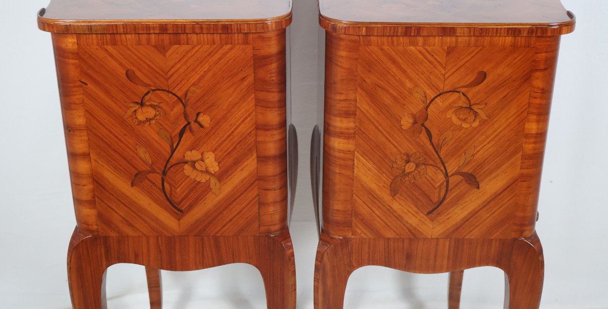 Paire De Tables De Chevets Style Louis XV Début XXe Siècle -photo-5