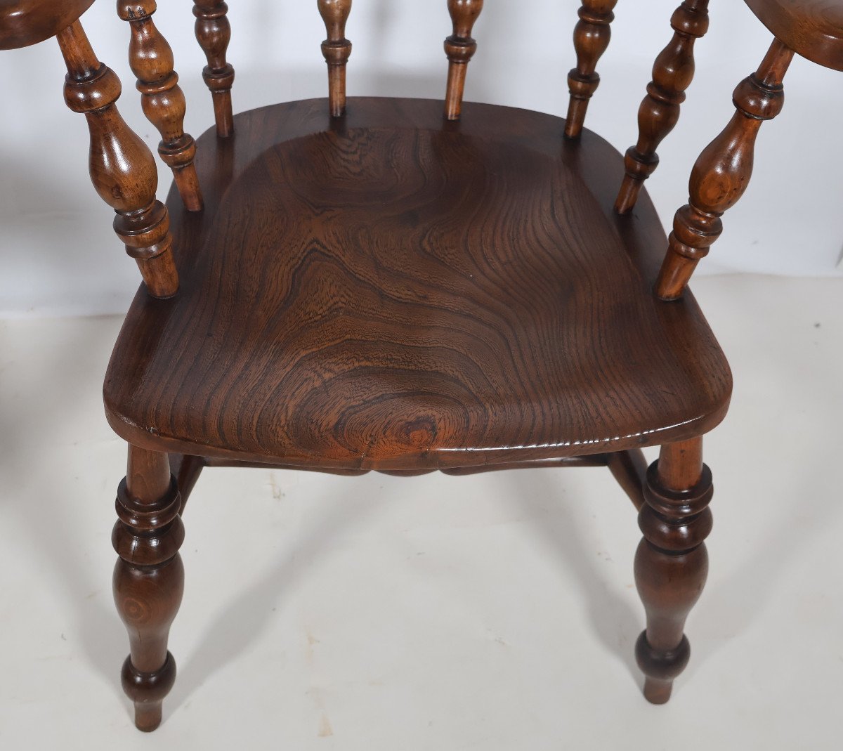Paire De Fauteuils Anglais Style Windsor époque Victorienne-photo-6