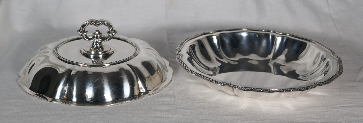 925 Sterling Silver Vegetable Dish, Greek, Mid-20th Century-photo-2