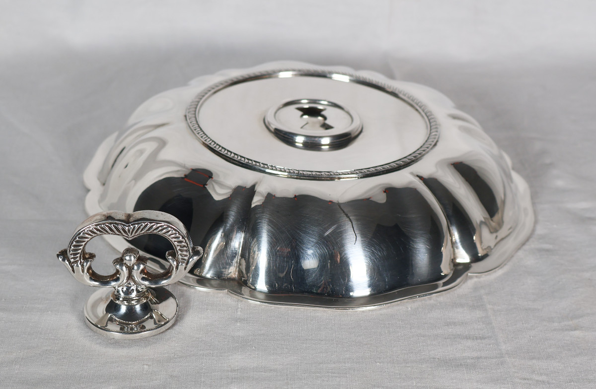925 Sterling Silver Vegetable Dish, Greek, Mid-20th Century-photo-4