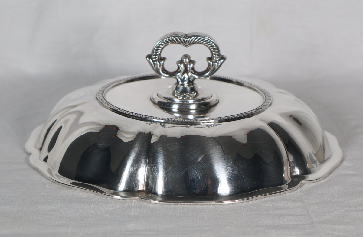 925 Sterling Silver Vegetable Dish, Greek, Mid-20th Century-photo-1