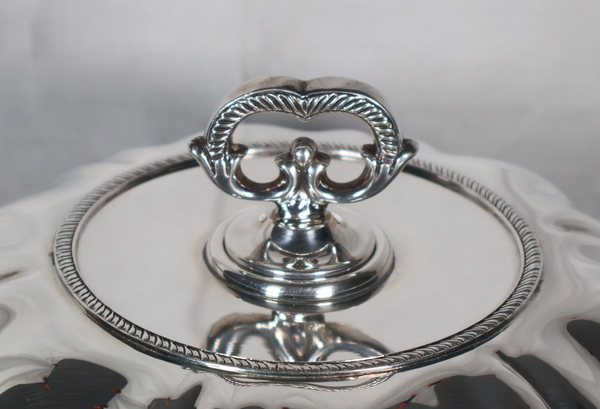 925 Sterling Silver Vegetable Dish, Greek, Mid-20th Century-photo-3
