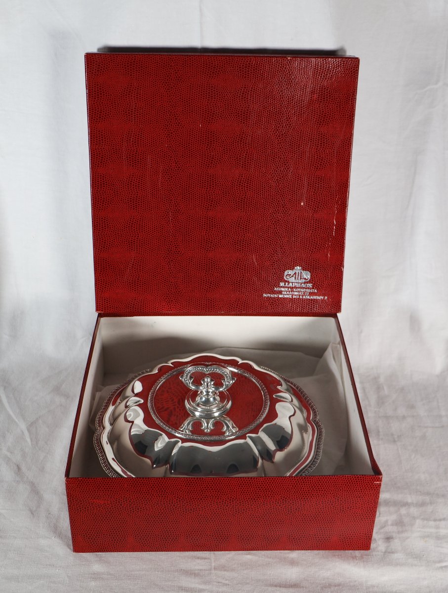 925 Sterling Silver Vegetable Dish, Greek, Mid-20th Century-photo-5