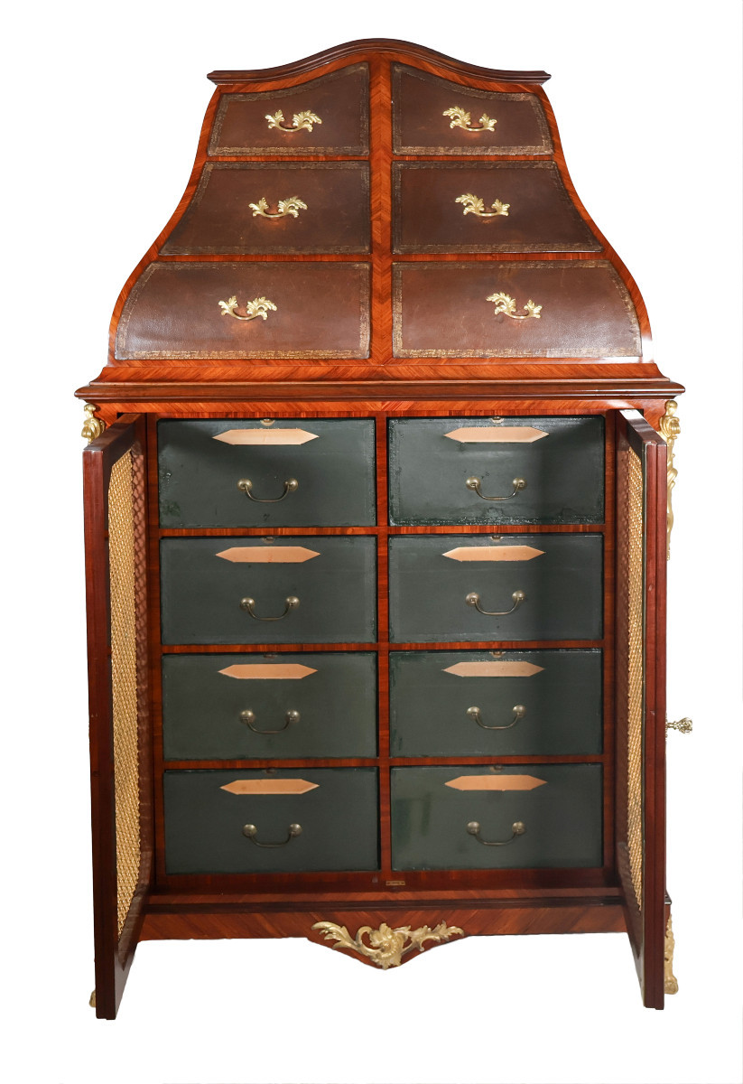 Meuble Cartonnier Louis XV, Fin XIXe – Estampillé Raulin-photo-4
