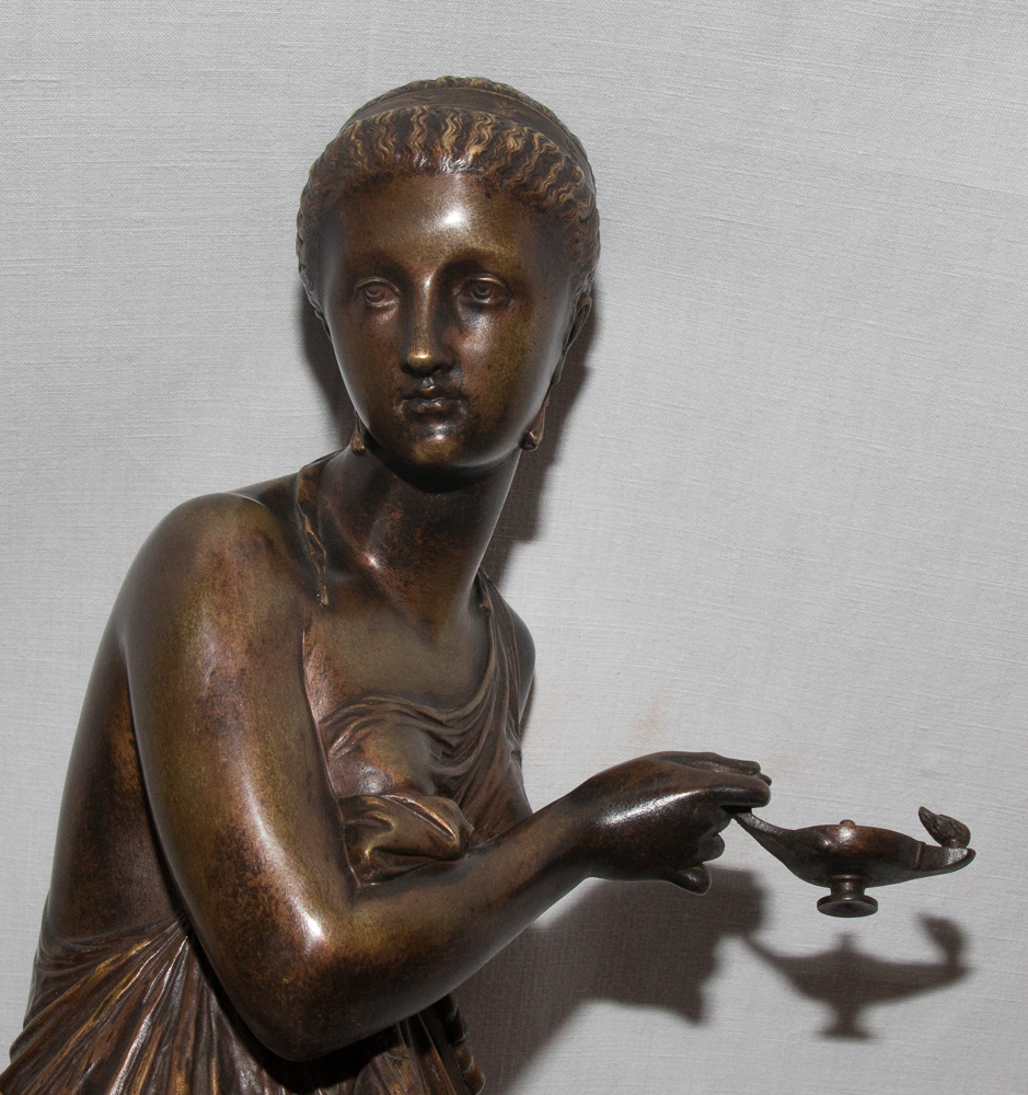 Bronze "woman Antique" Signed Peiffer 1832-1886-photo-4