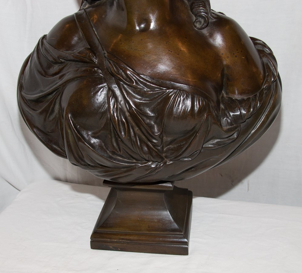 Buste en bronze La Comtesse du Barry d'Après Pajou 19ème Siècle-photo-5