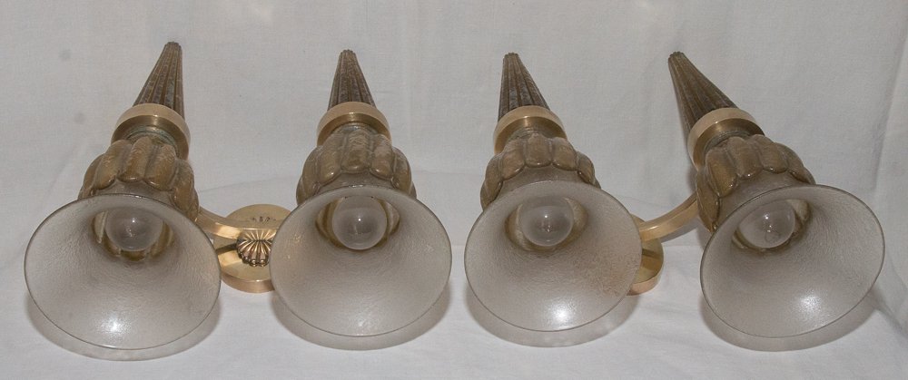 Paire d’appliques en verre de Murano  Maison Seguso années 1940-photo-4