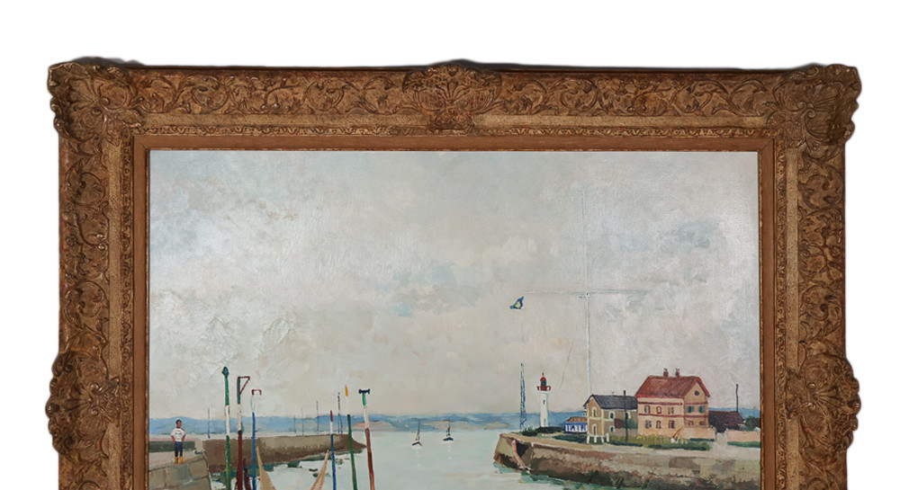 Jacques Bouyssou – The Port Of Honfleur Dated 1967-photo-3