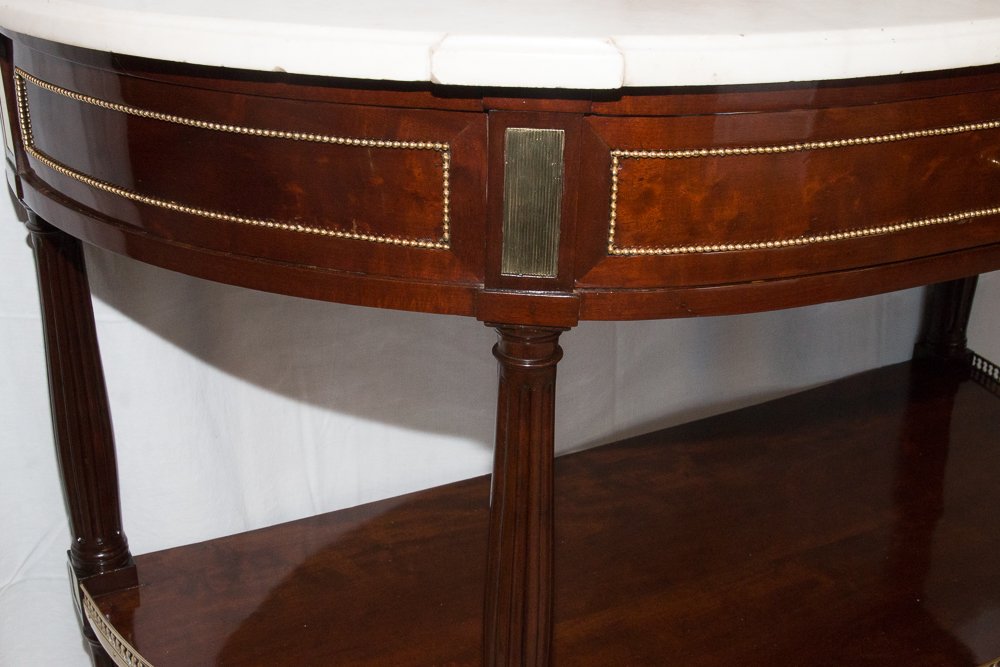 Console demi-lune en acajou d'époque Louis XVI-photo-1