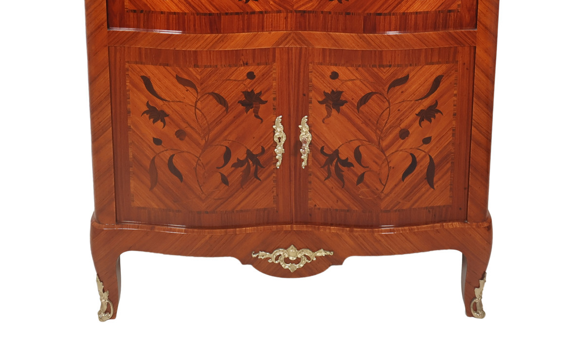  Louis XV Style Marquetry Secretary, Early 20th Century-photo-4