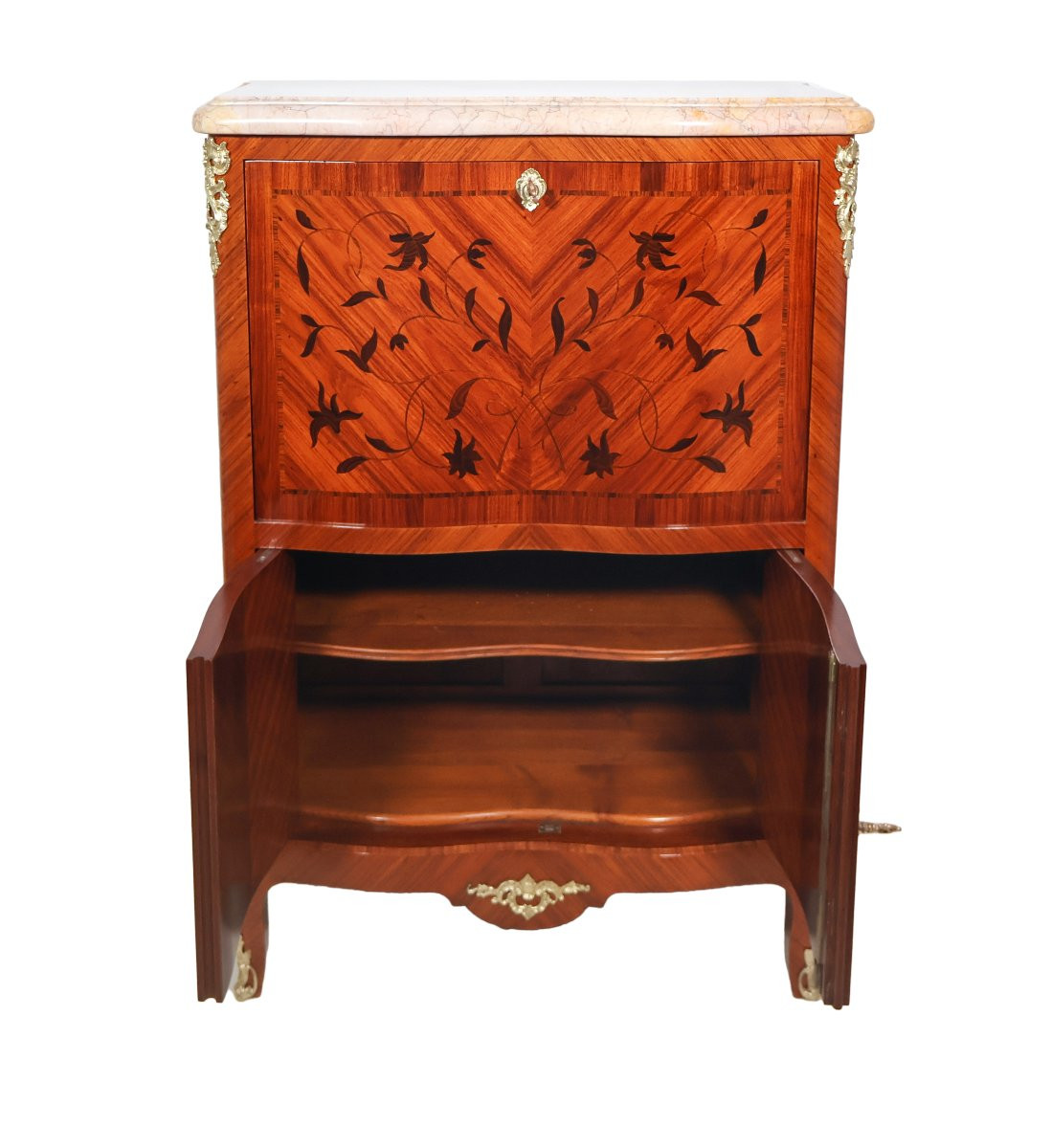  Louis XV Style Marquetry Secretary, Early 20th Century-photo-1