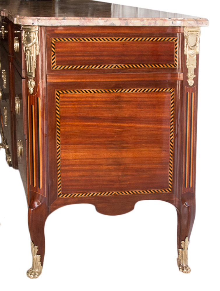 Commode En Marqueterie Époque Transition circa 1770-photo-2