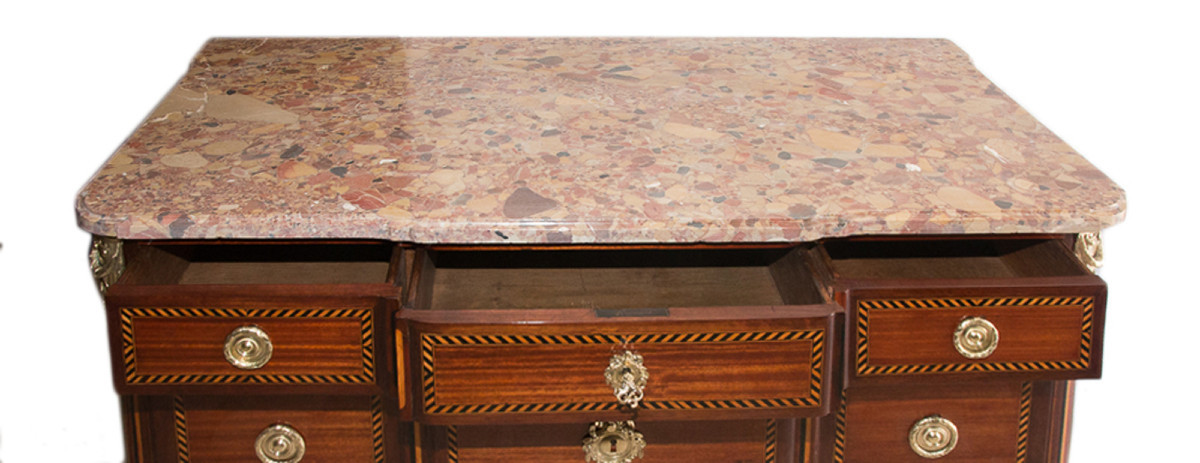 Commode En Marqueterie Époque Transition circa 1770-photo-4