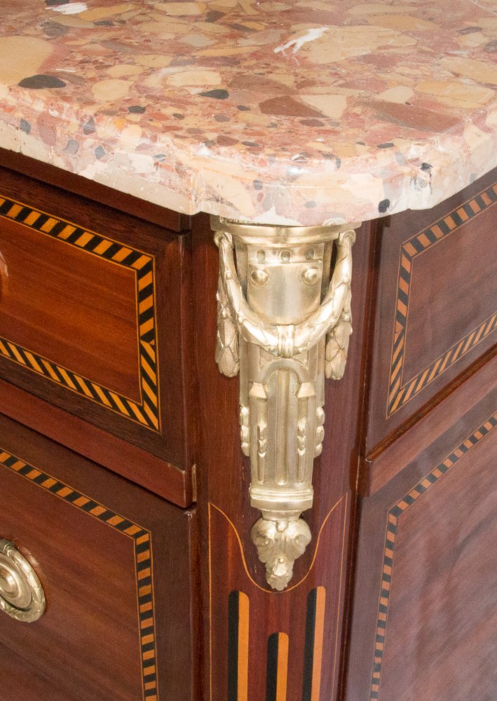 Commode En Marqueterie Époque Transition circa 1770-photo-1
