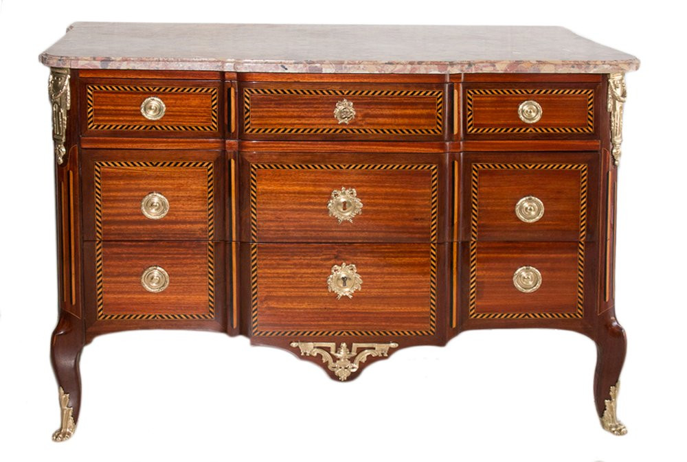 Commode En Marqueterie Époque Transition circa 1770-photo-4