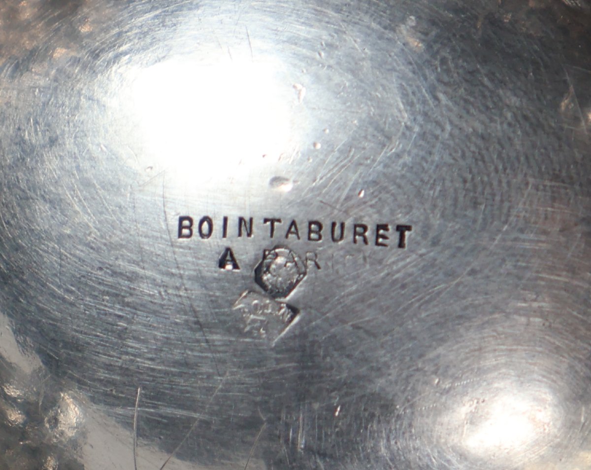 Set Of Four Solid Silver And Gilt Boin-taburet Salt Cellars, Late 19th Century-photo-7