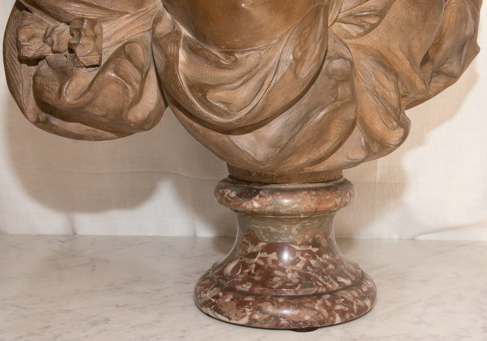 Madame Du Barry After Caffiéri In Terracotta, 19th Century -photo-8