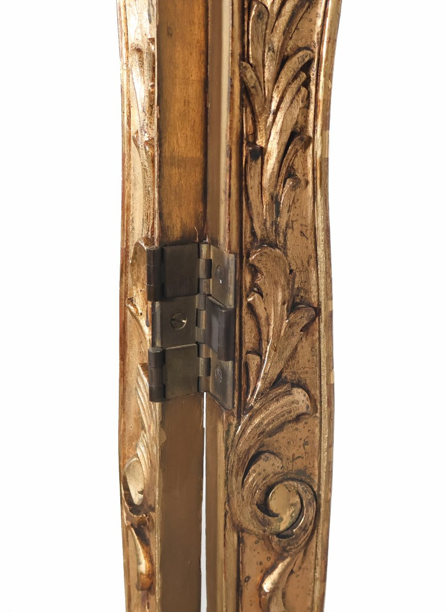 Paravent en bois doré style Louis XV fin XIXe -photo-4