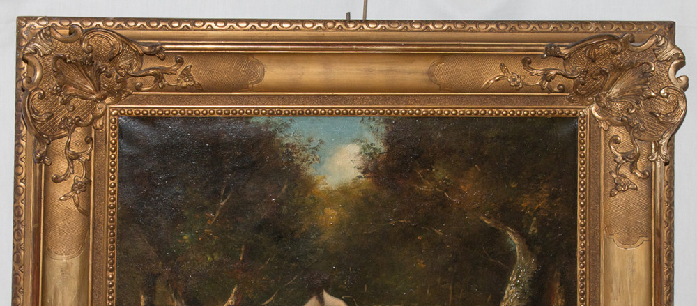 Huile sur toile, école de Barbizon, XIXe siècle-photo-2