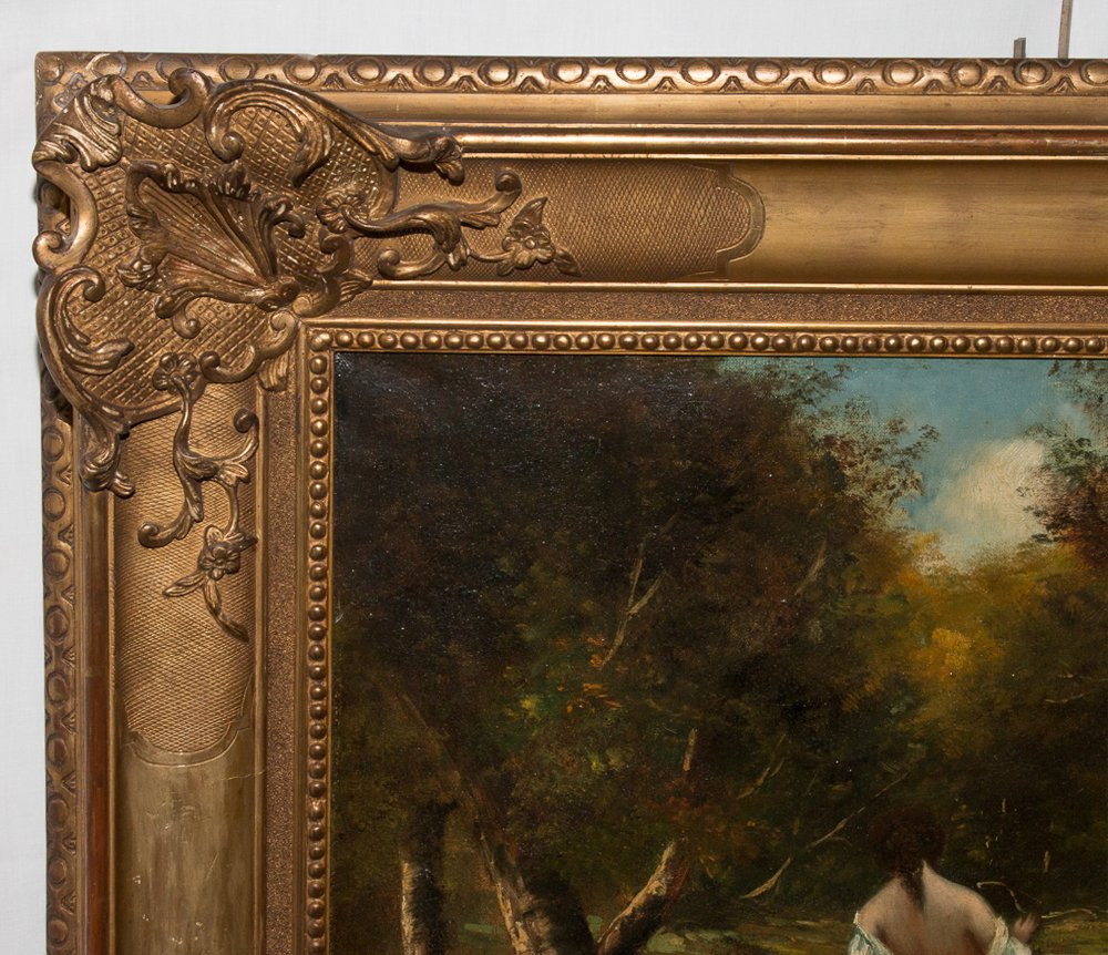 Huile sur toile, école de Barbizon, XIXe siècle-photo-7