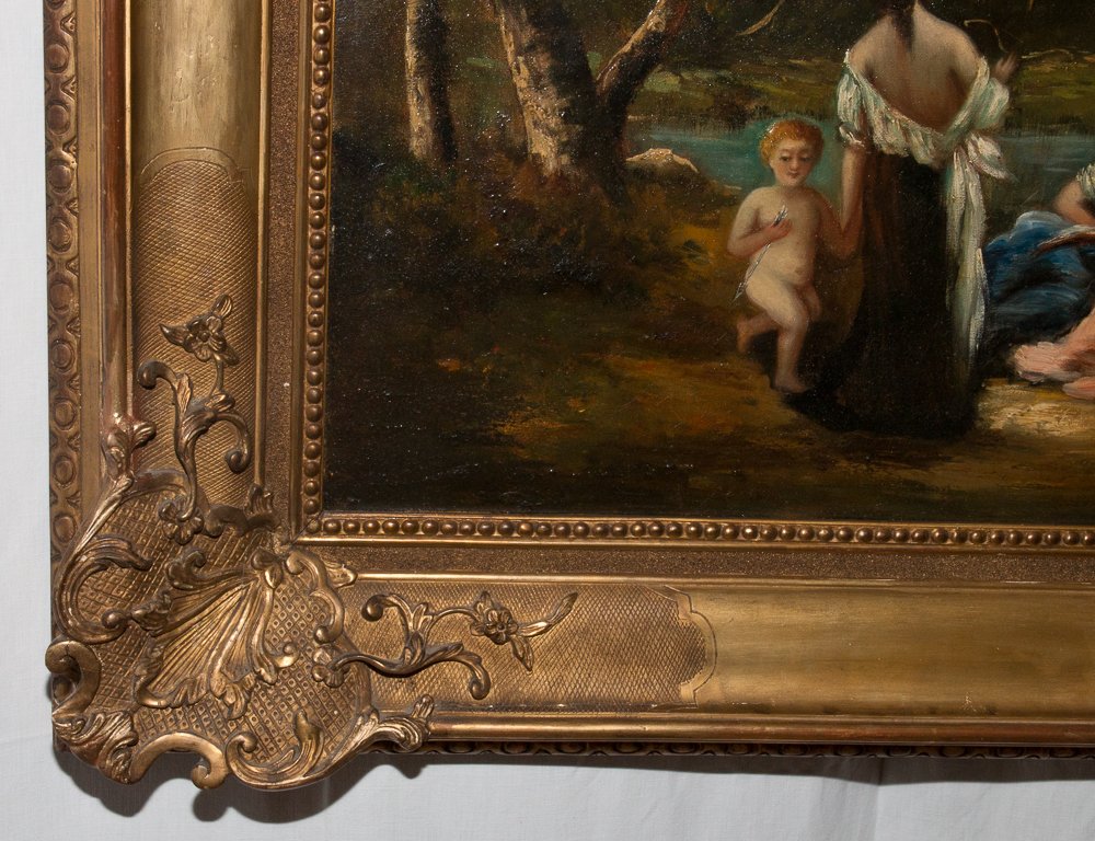 Huile sur toile, école de Barbizon, XIXe siècle-photo-8