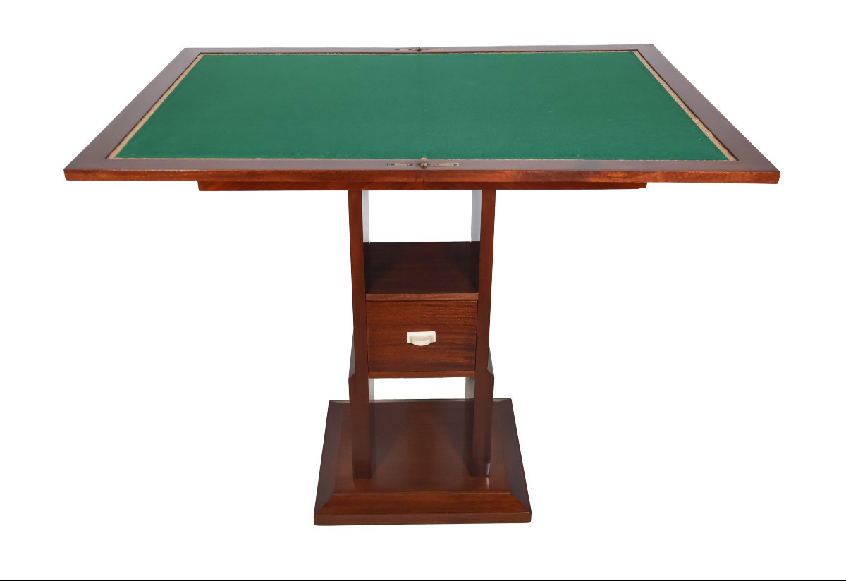 Art Deco Mahogany Game Table-photo-4