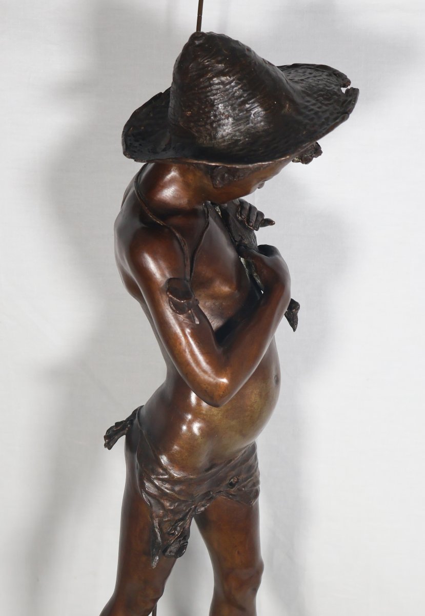 Bronze Jeune Pêcheur Napolitain Giovanni Varlese 1888-1922-photo-3