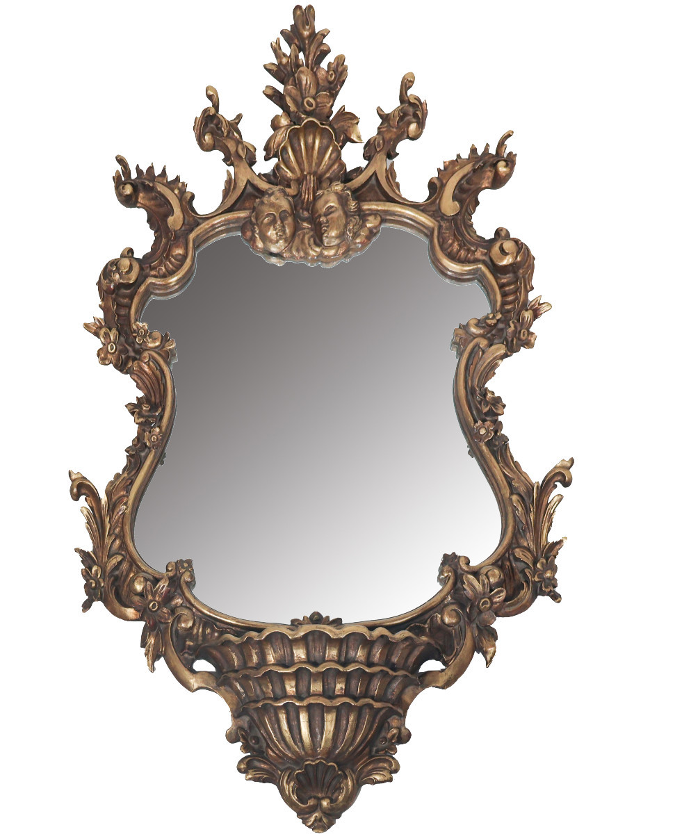 Italian Gilded Wood Mirror From The 1900s