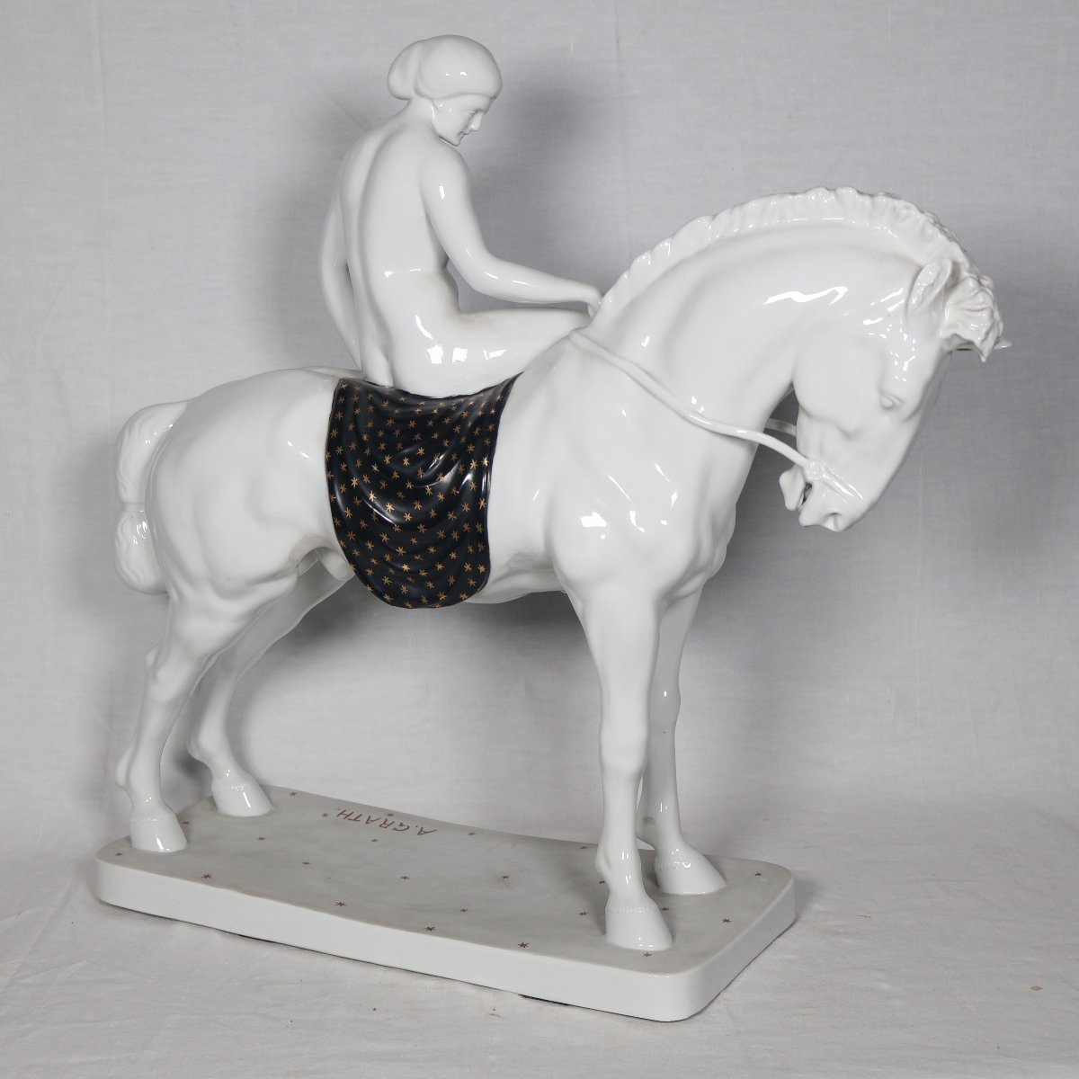 Lady Godiva groupe en porcelaine Anton Grath (1881-1956)-photo-1