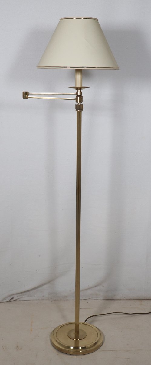  Lampadaire liseuse en bronze doré Maison Baguès, années 1970-photo-3